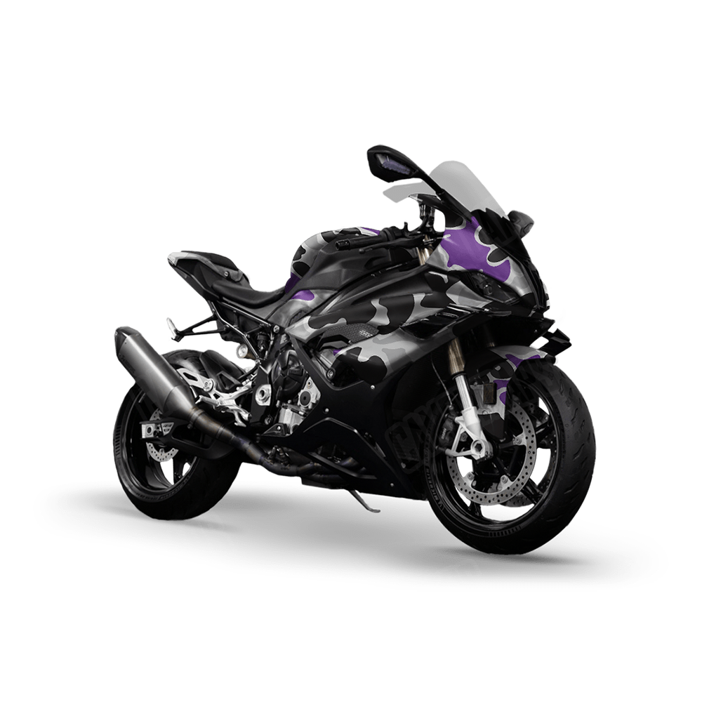 Old School Duck Purple Tiger Sports Bike Wraps