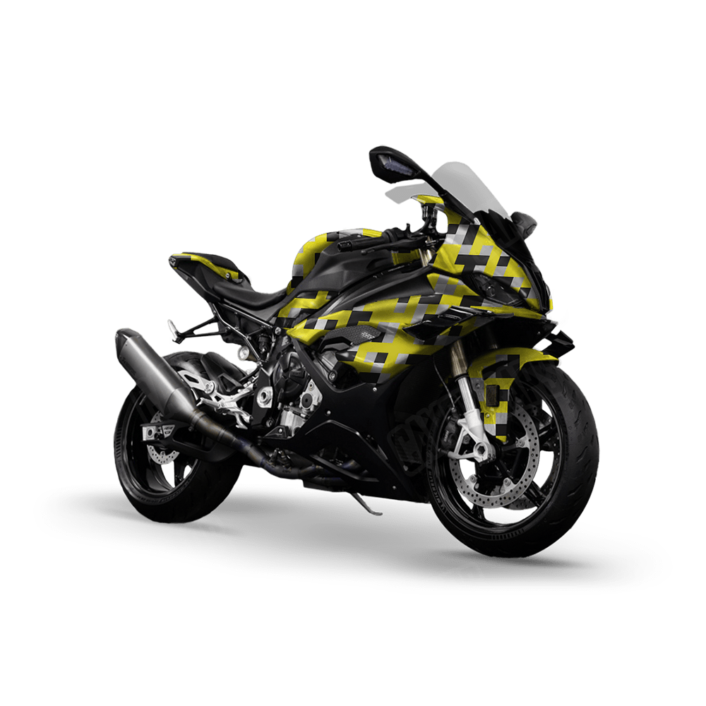 Pixel Yellow Tiger Sports Bike Wraps