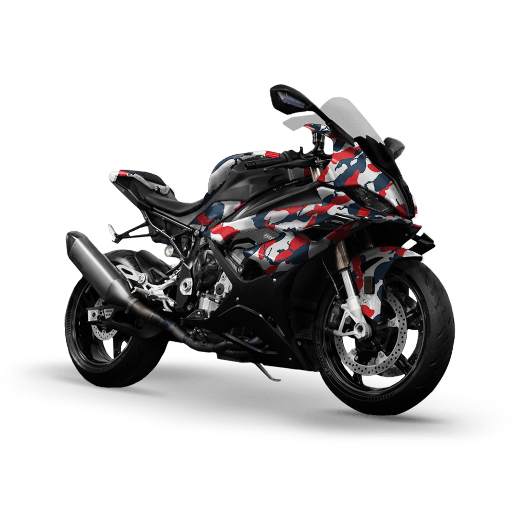 Large Ragged America Camo Sports Bike Vinyl Wrap