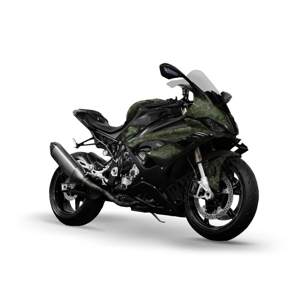 Old School Duck Army Dark Green Sports Bike Wraps