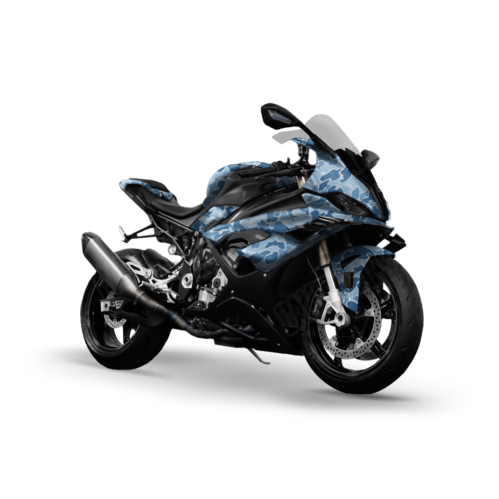 Old School Duck Cool Blue Sports Bike Wraps