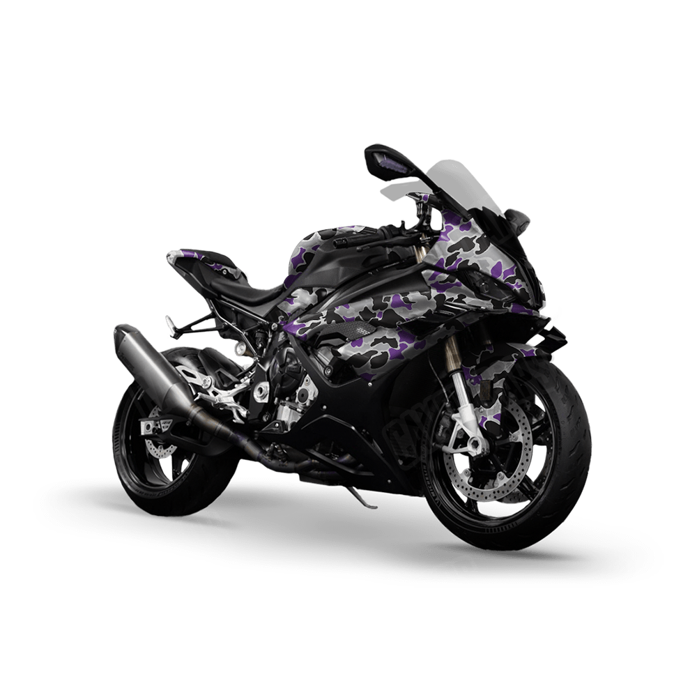 Old School Duck Purple Tiger Sports Bike Wraps