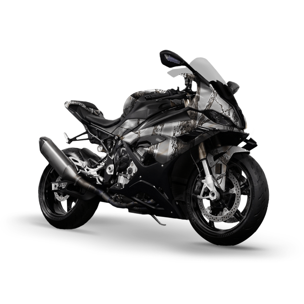 Nature Snowstorm Camo Sports Bike Vinyl Wrap