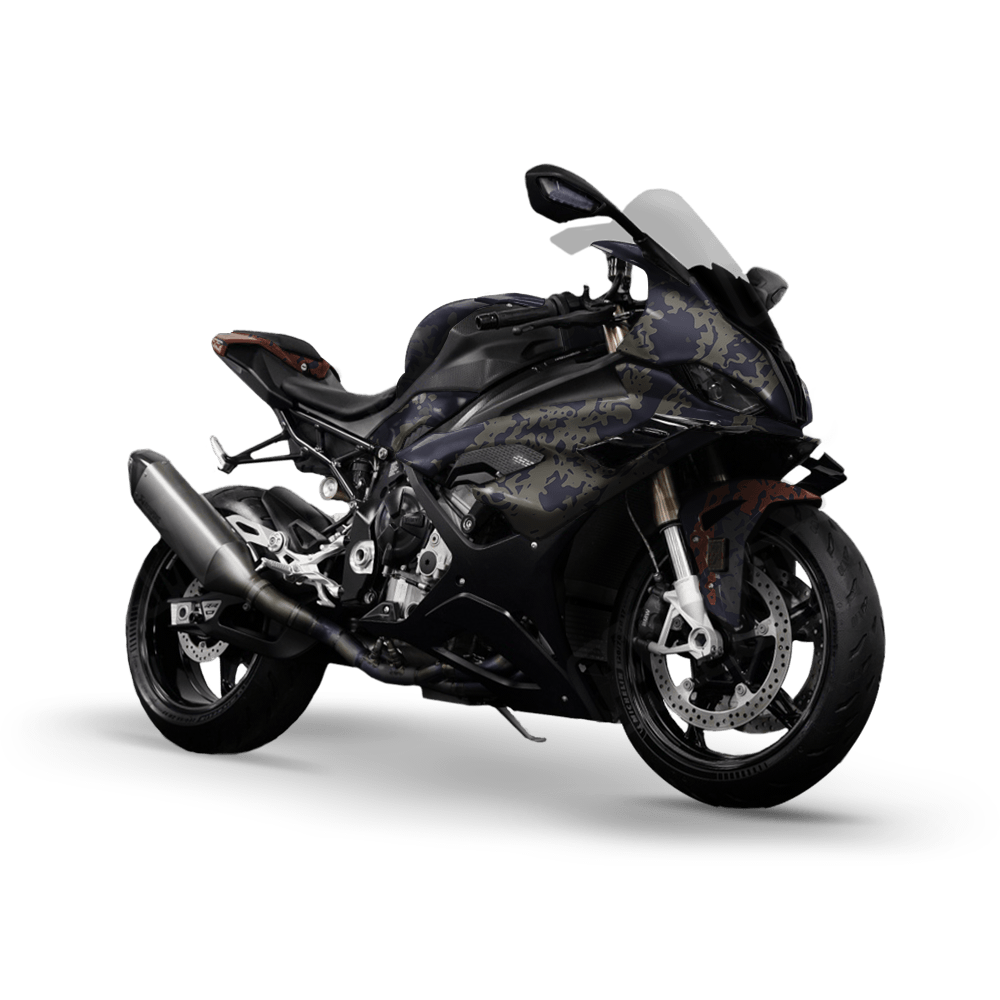 Pasted Blue Copper Camo Sports Bike Vinyl Wrap