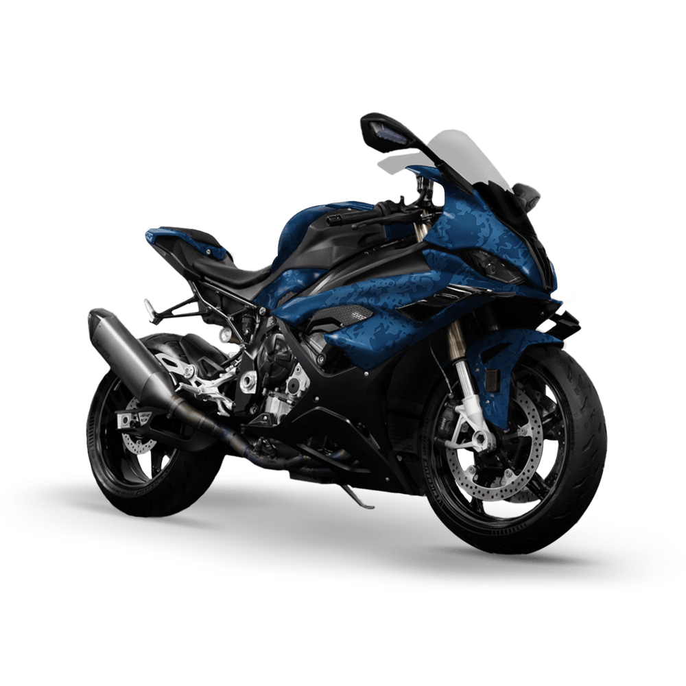 Pasted Elite Blue Camo Sports Bike Vinyl Wrap