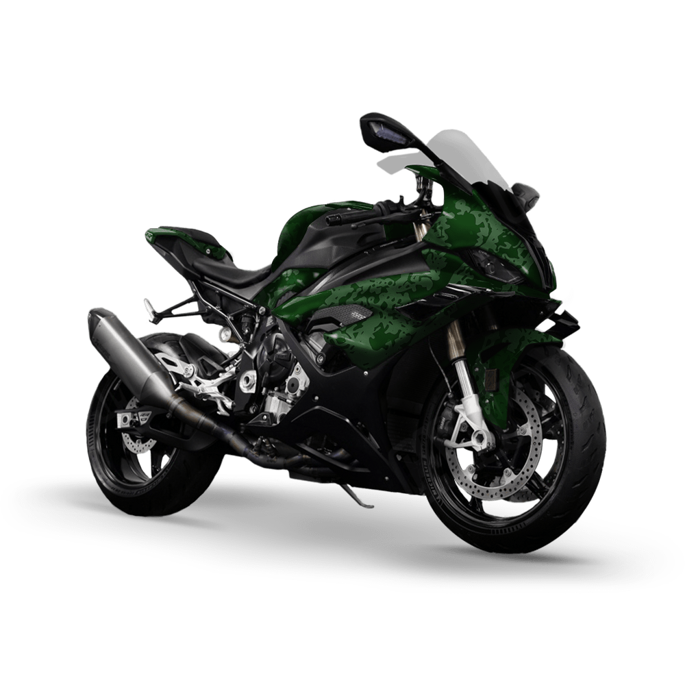 Pasted Elite Green Camo Sports Bike Vinyl Wrap