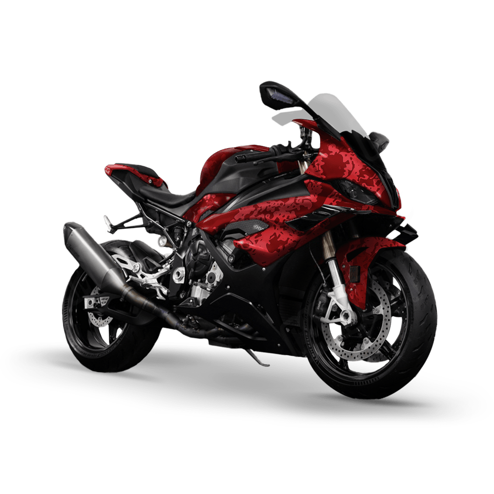 Pasted Elite Red Camo Sports Bike Vinyl Wrap