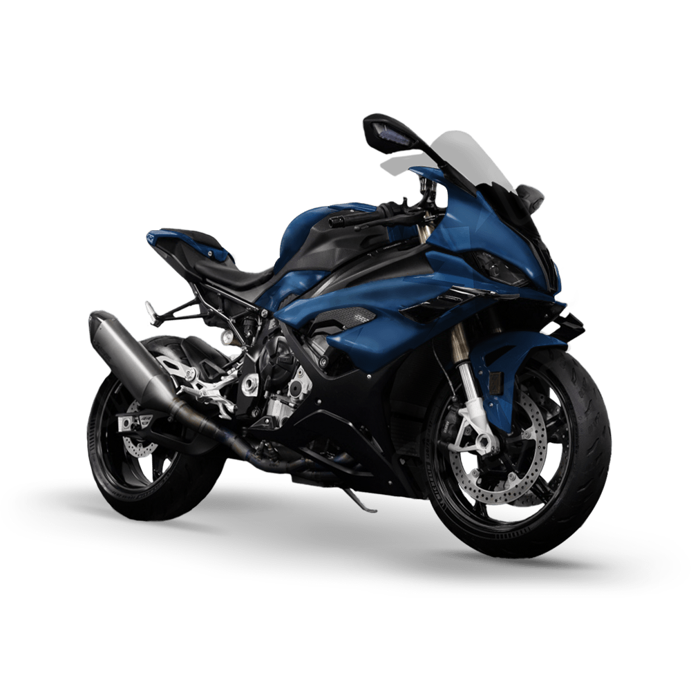 Shattered Elite Blue Camo Sports Bike Vinyl Wrap