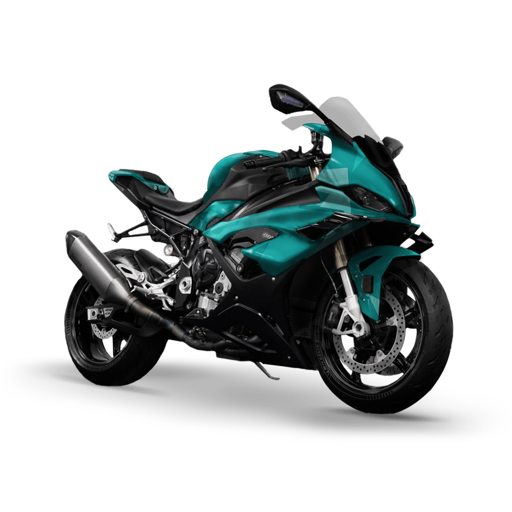 Shattered Elite Tiffany Blue Camo Sports Bike Vinyl Wrap