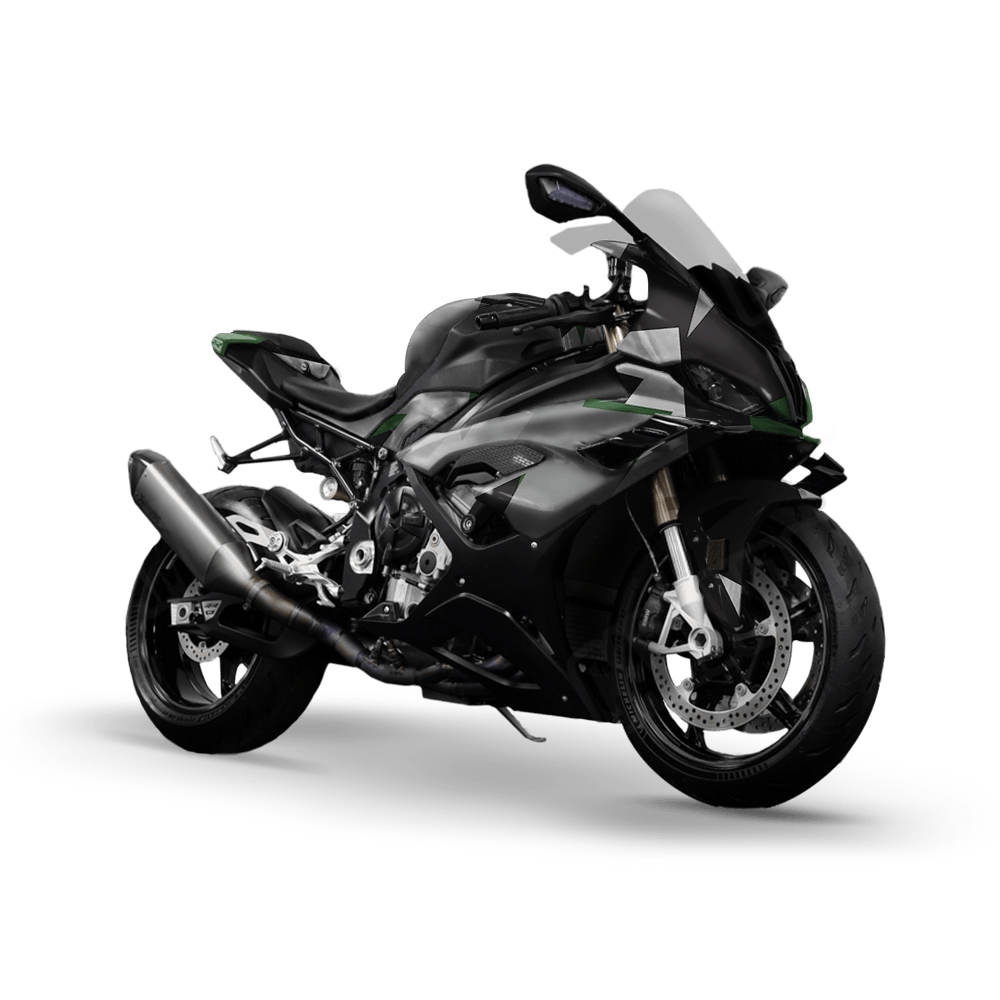Shattered Green Tiger Camo Sports Bike Vinyl Wrap