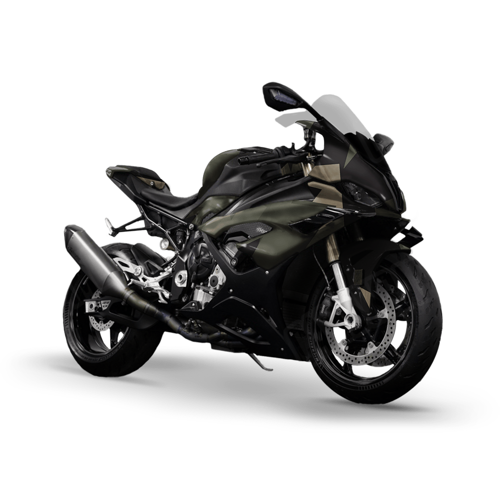 Shattered Militant Green Camo Sports Bike Vinyl Wrap