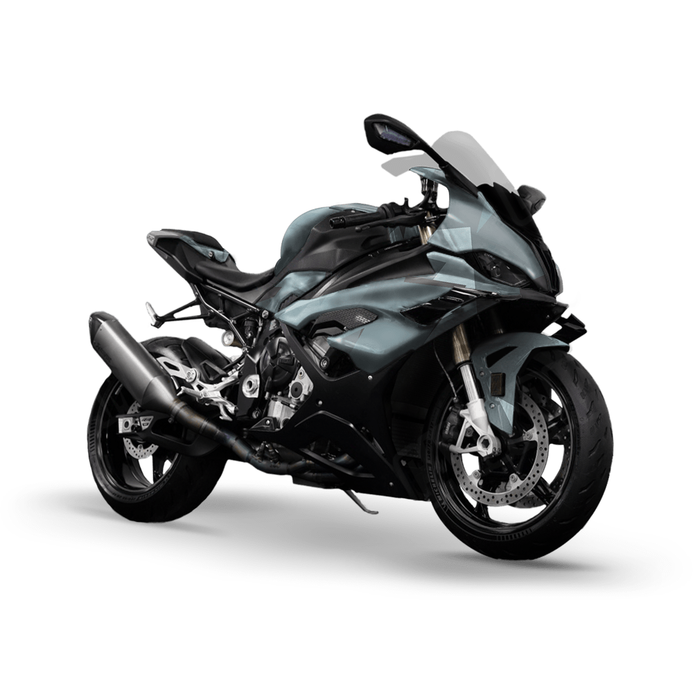 Shattered Overcast Camo Sports Bike Vinyl Wrap