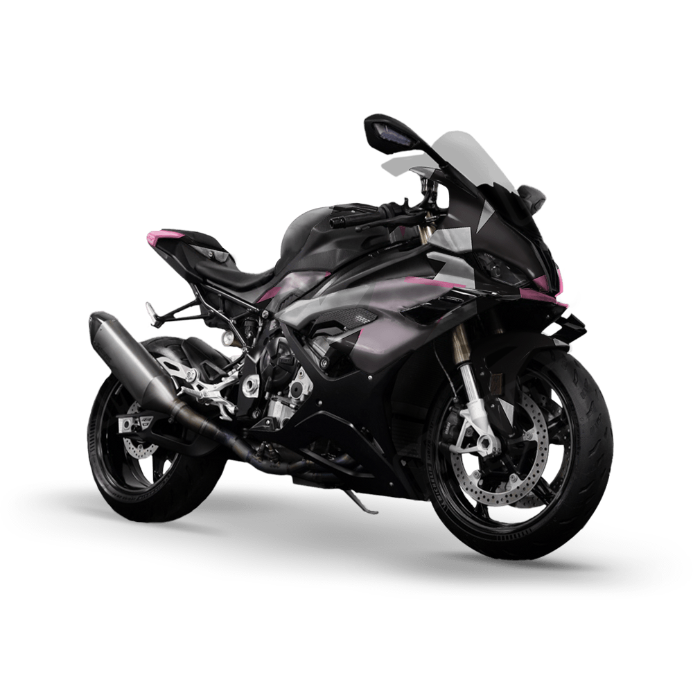 Shattered Pink Tiger Camo Sports Bike Vinyl Wrap