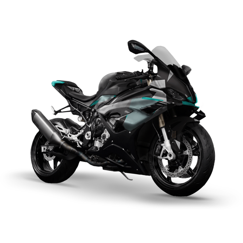Shattered Tiffany Blue Tiger Camo Sports Bike Vinyl Wrap