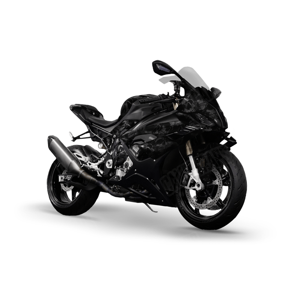 Skull Grayscale Sports Bike Wraps