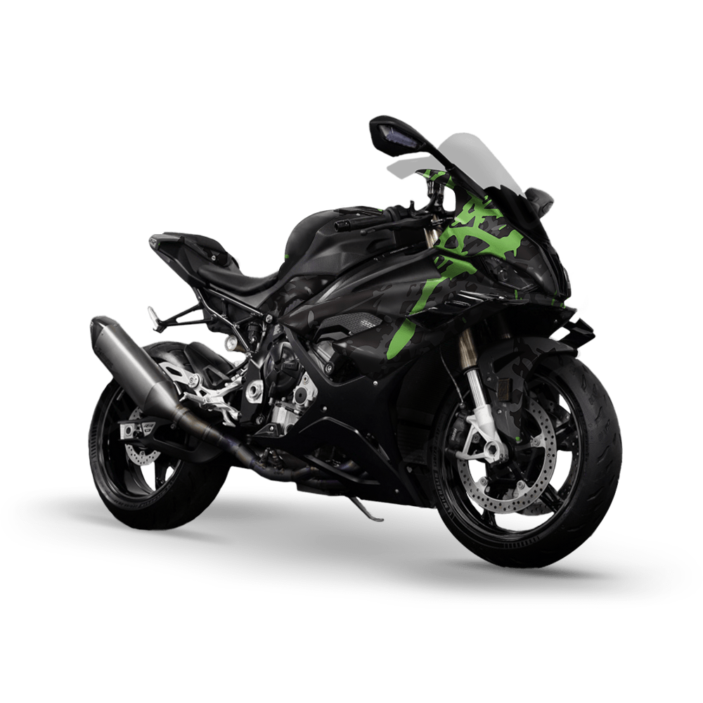 Tire Splatter Metro Green Camo Sports Bike Vinyl Wrap