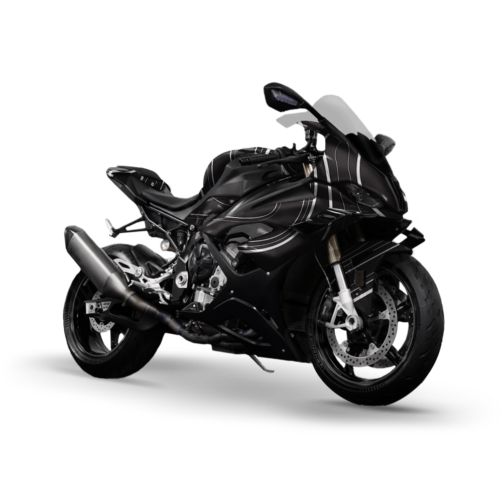 Topographic Black Camo Sports Bike Vinyl Wrap