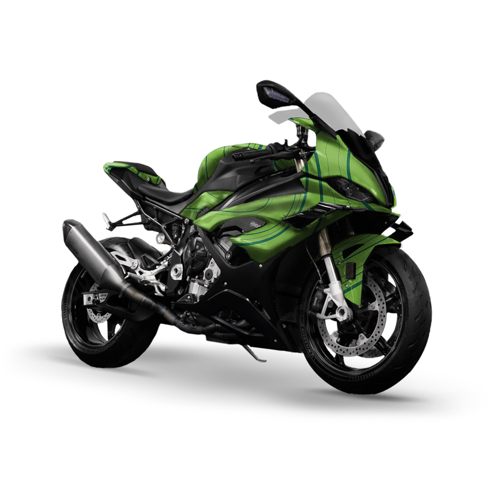Topographic Green Camo Sports Bike Vinyl Wrap