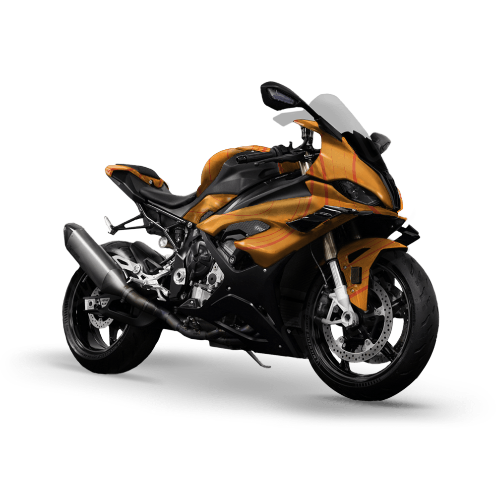 Topographic Orange Camo Sports Bike Vinyl Wrap