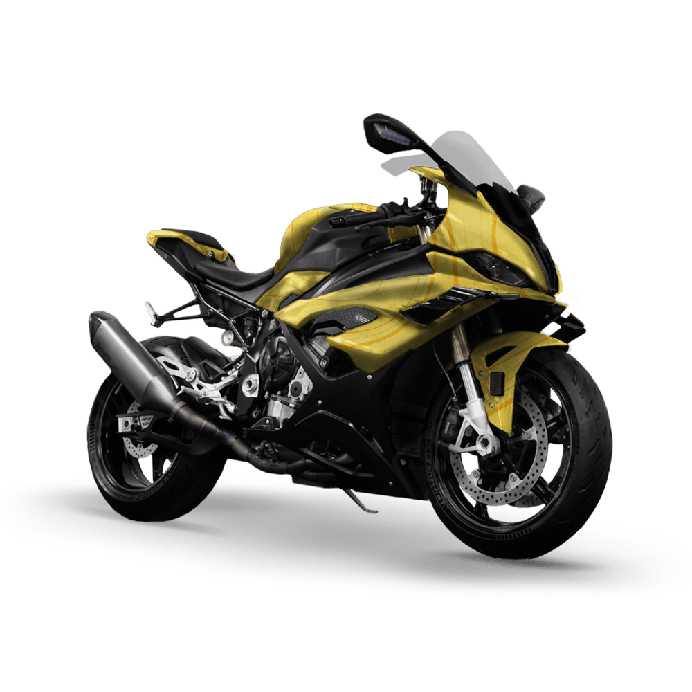 Topographic Yellow Camo Sports Bike Vinyl Wrap