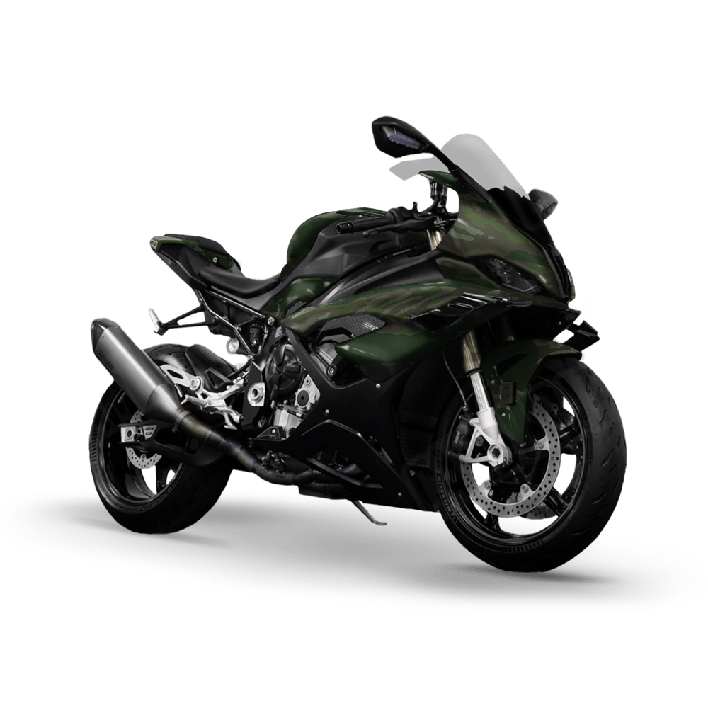 Vietnam Tiger Stripe Army Dark Green Camo Sports Bike Vinyl Wrap