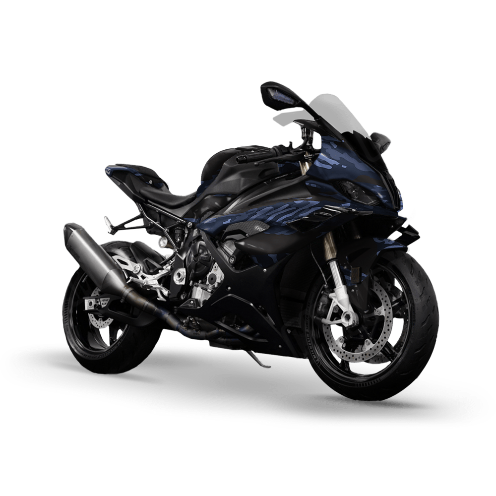 Vietnam Tiger Stripe Blue Midnight Camo Sports Bike Vinyl Wrap