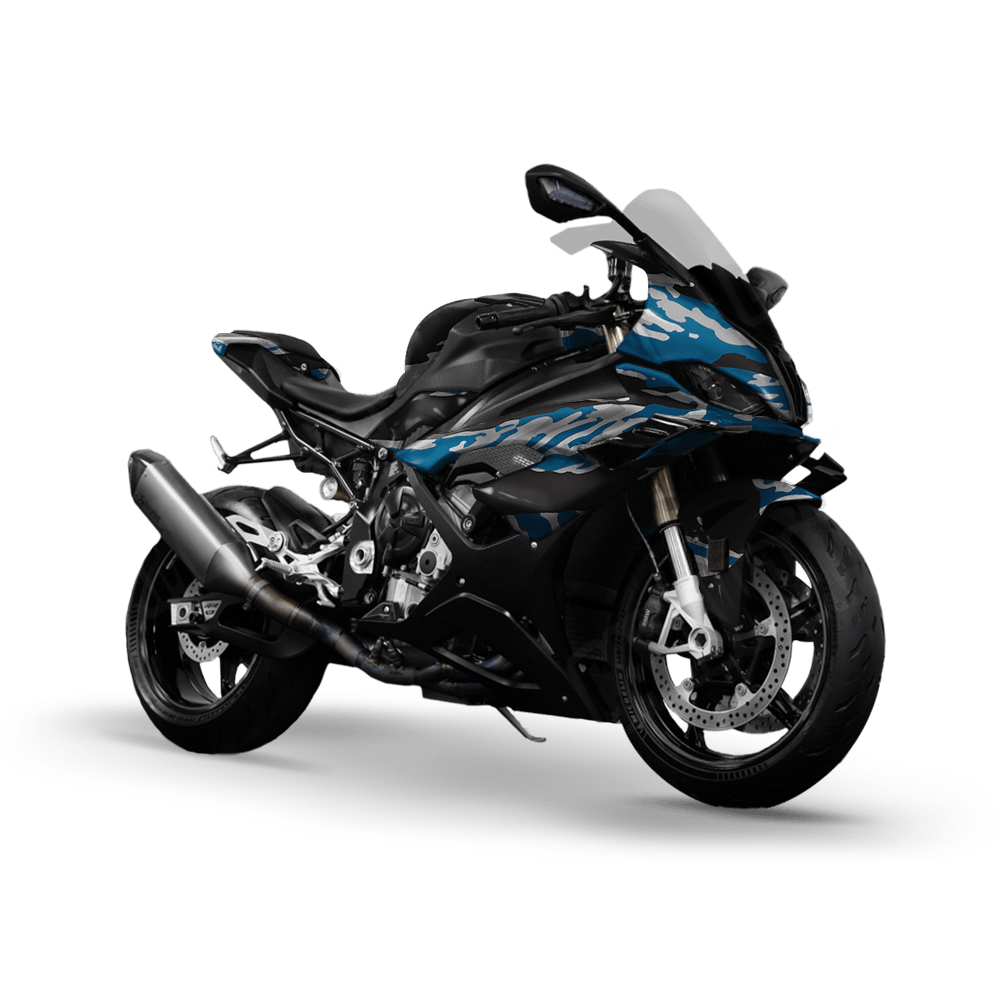 Vietnam Tiger Stripe Blue Tiger Camo Sports Bike Vinyl Wrap