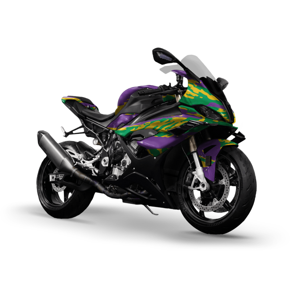Vietnam Tiger Stripe Mardi Gras Camo Sports Bike Vinyl Wrap