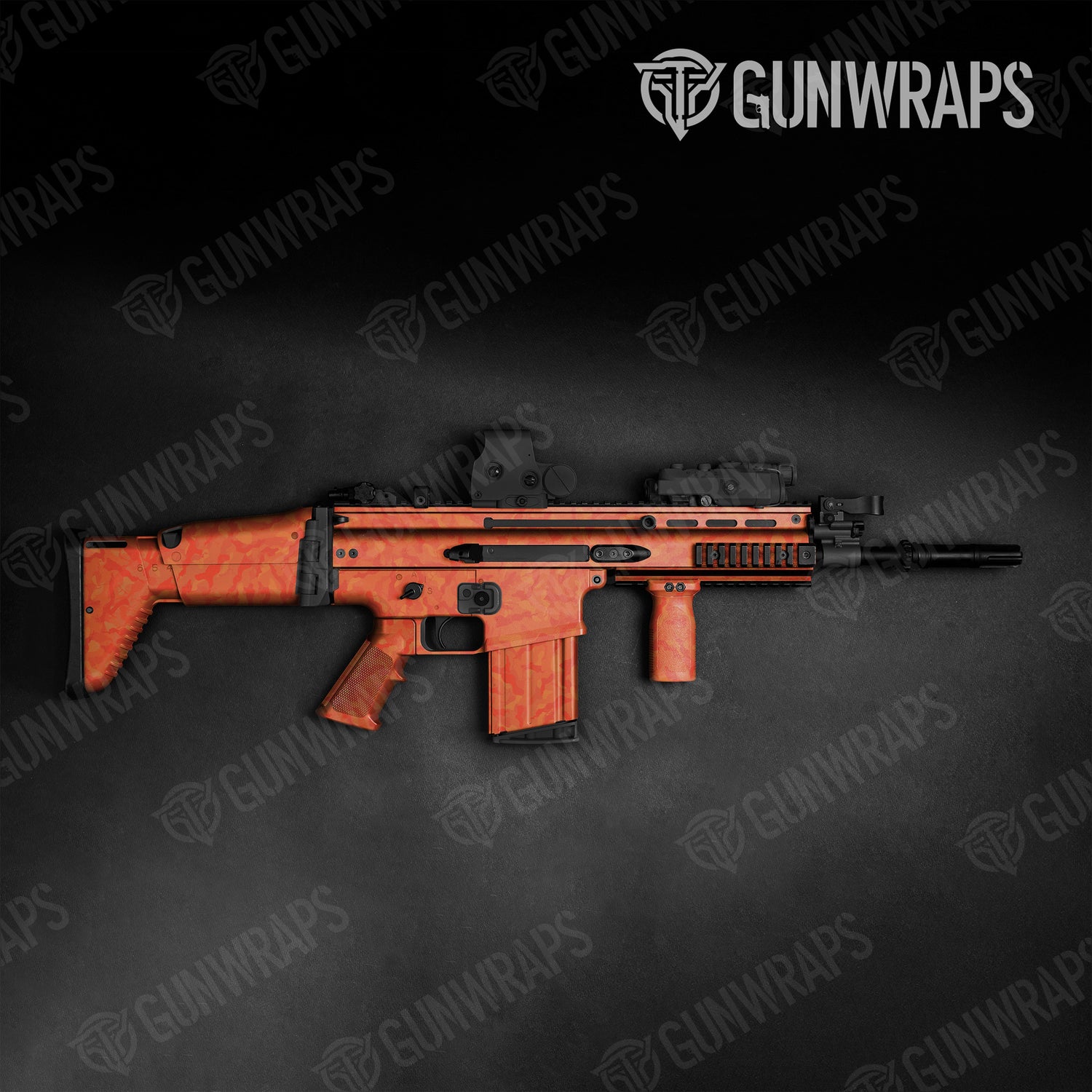 Tactical Ragged Elite Orange Camo Gun Skin Vinyl Wrap