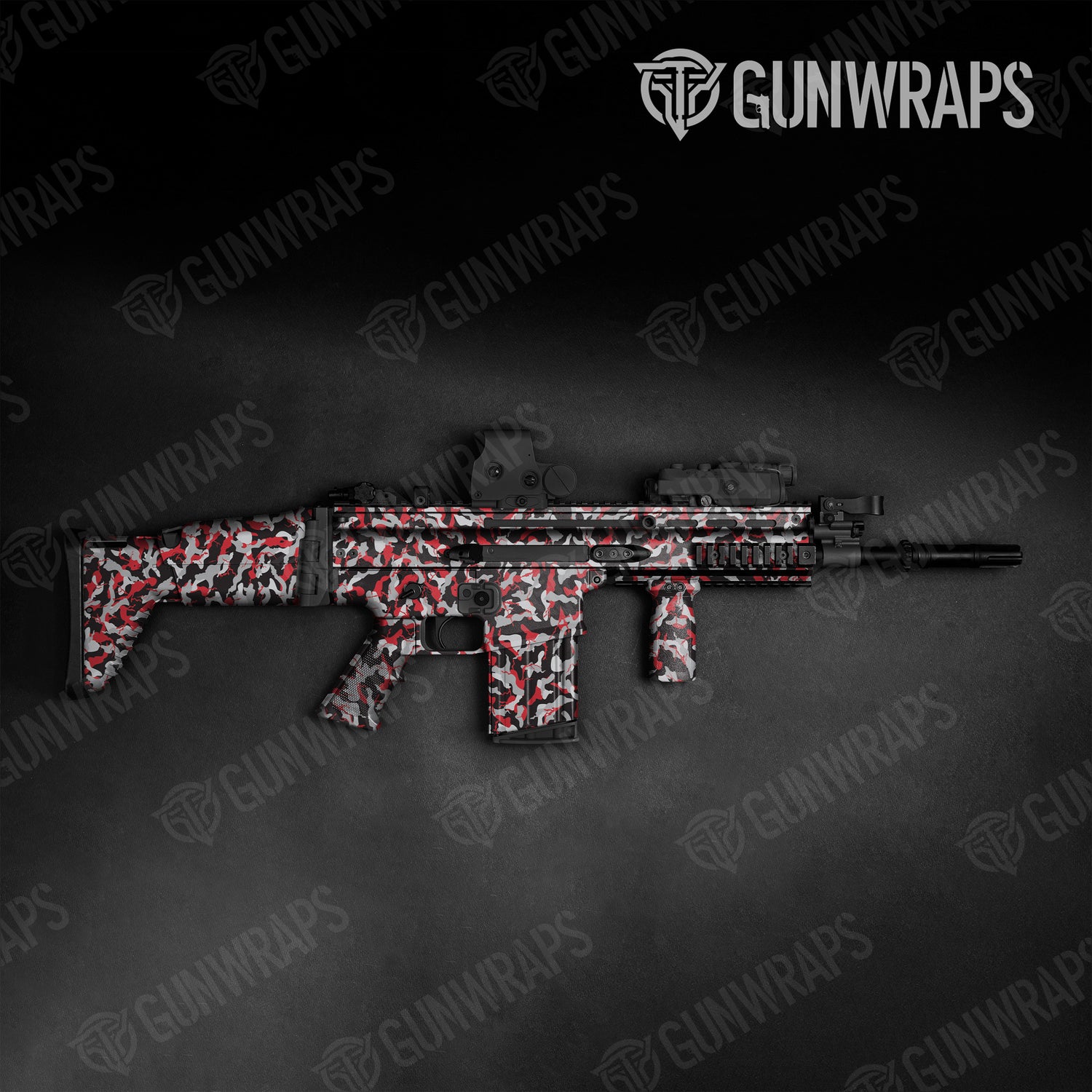 Tactical Ragged Red Tiger Camo Gun Skin Vinyl Wrap