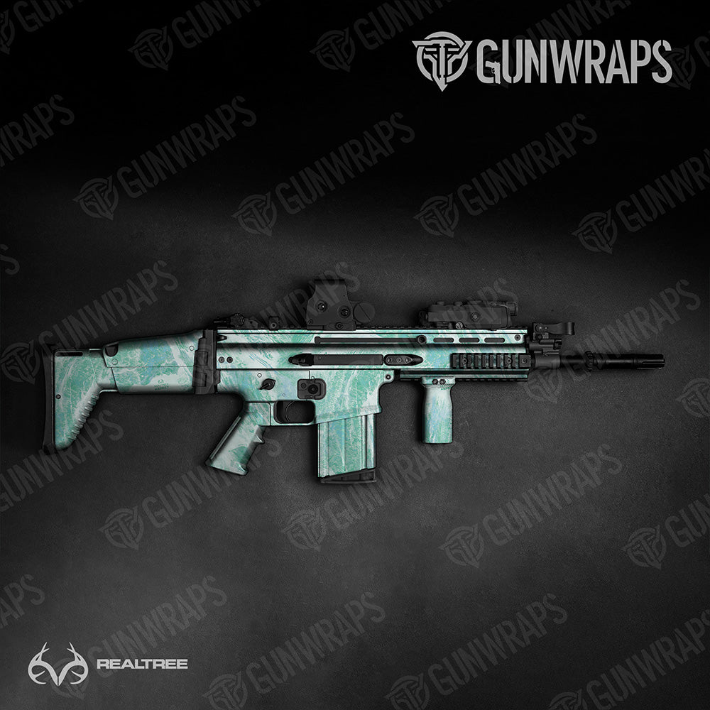 Tactical Realtree Aspect Teal Waters Camo Gun Skin Vinyl Wrap
