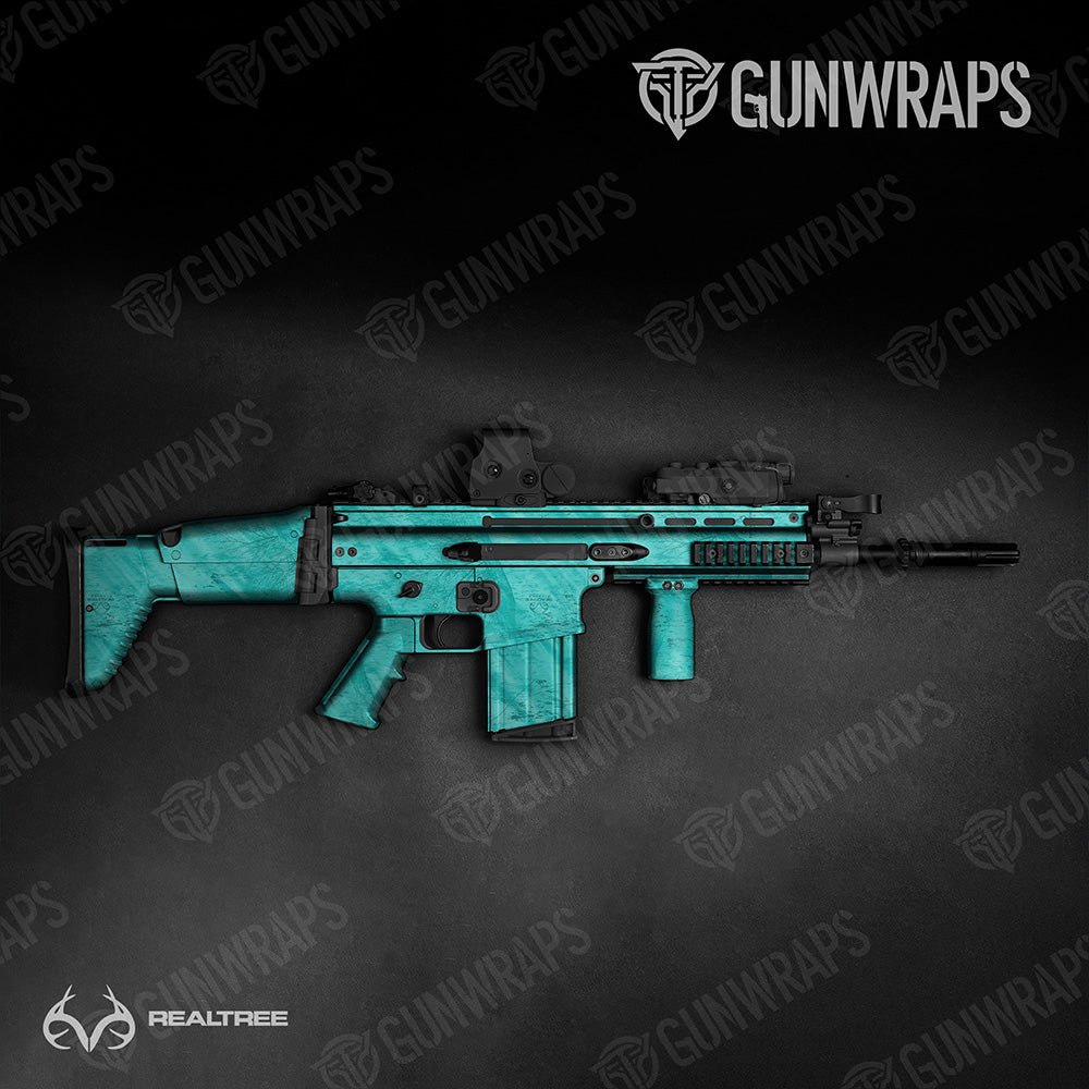 Tactical Realtree Fishing Tiffany Blue Camo Gun Skin Vinyl Wrap