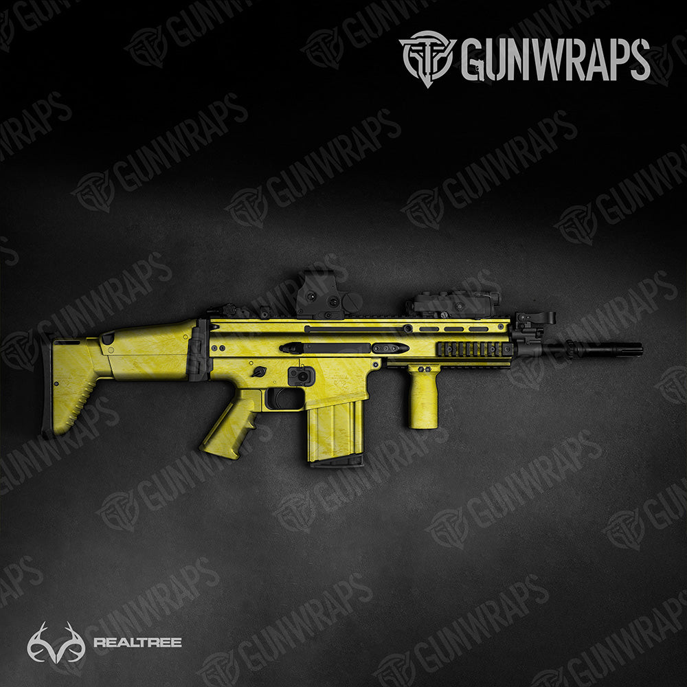 Tactical Realtree Fishing Yellow Camo Gun Skin Vinyl Wrap