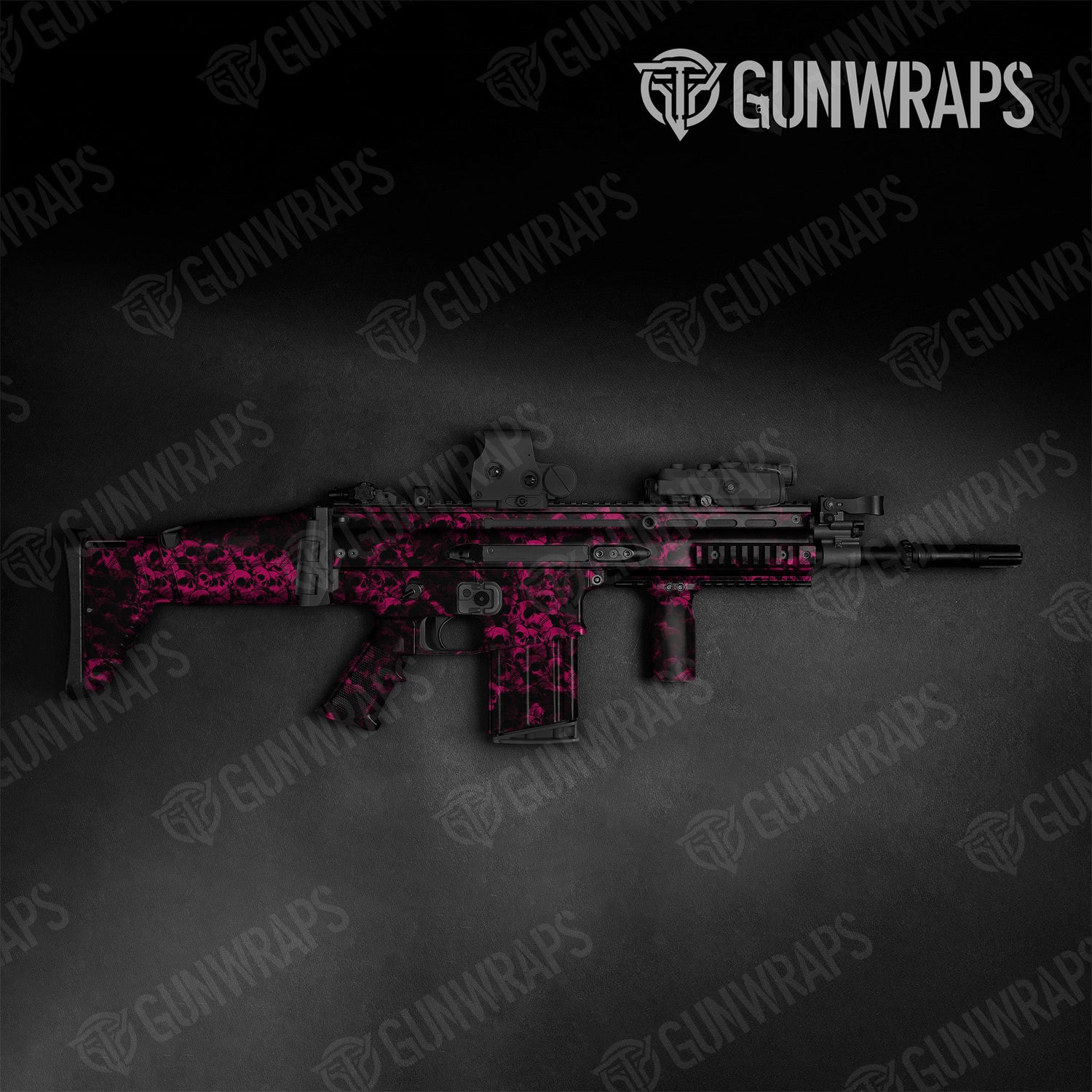 Skull Magenta Tactical Gun Skin Vinyl Wraps