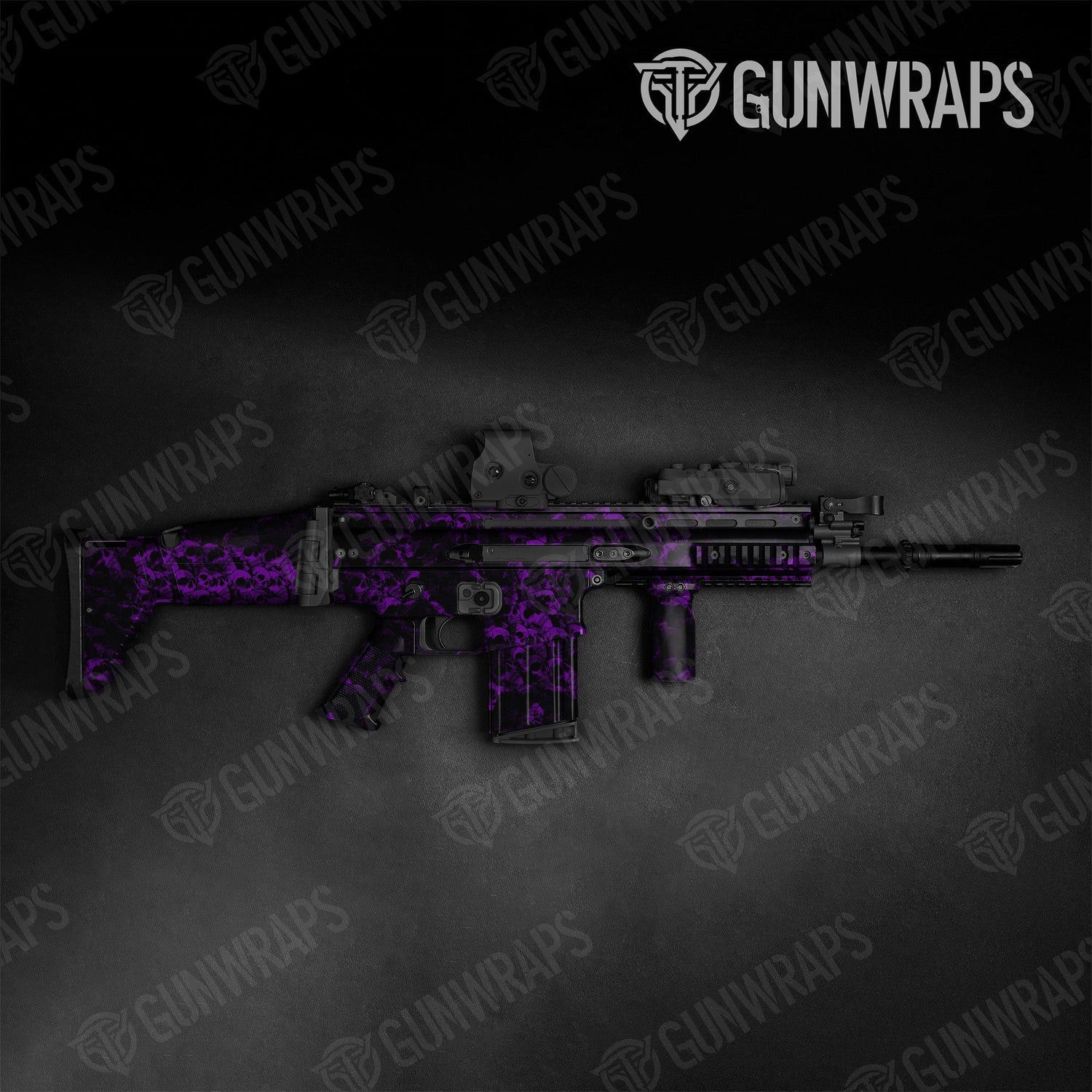 Skull Purple Tactical Gun Skin Vinyl Wraps