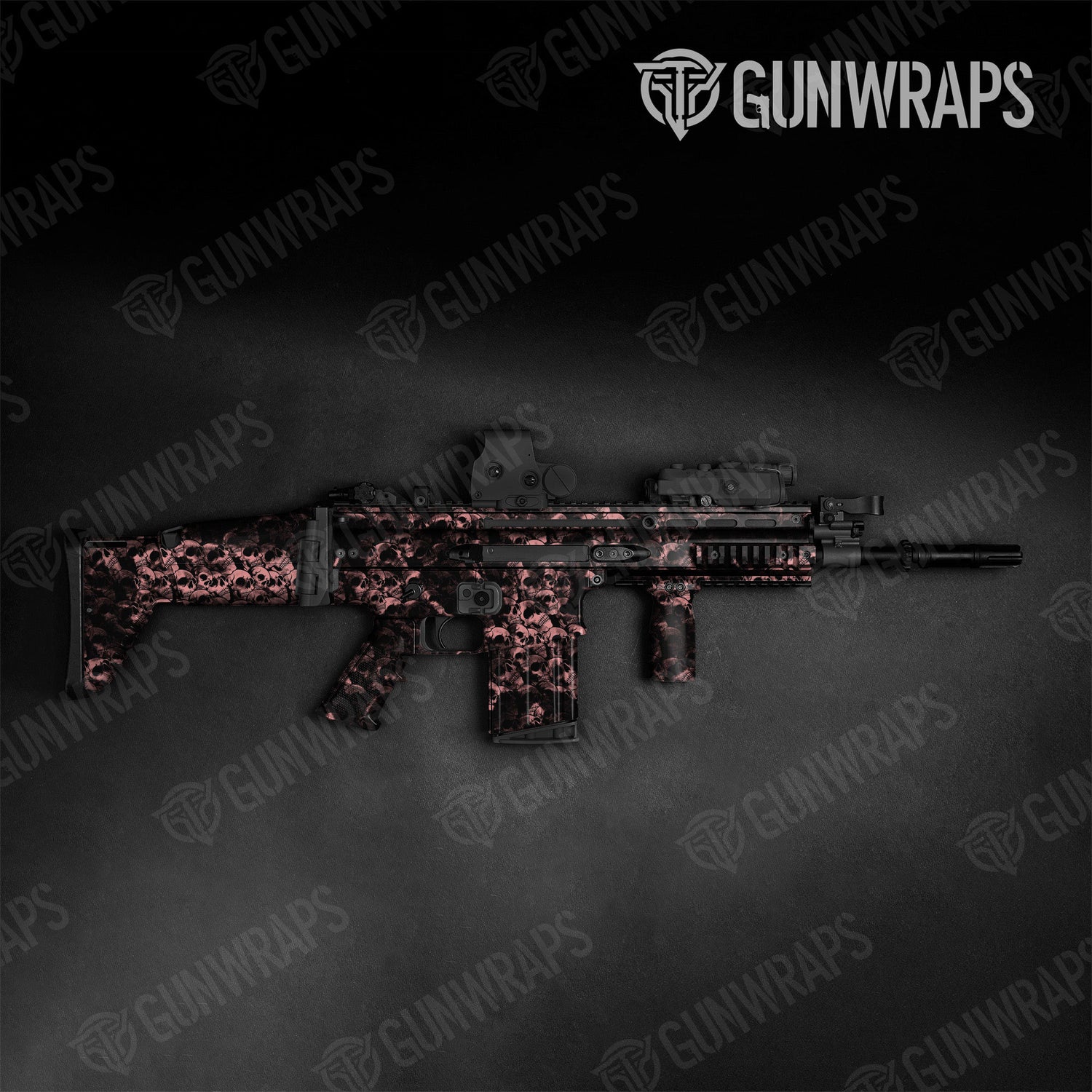 Skull Salmon Tactical Gun Skin Vinyl Wraps