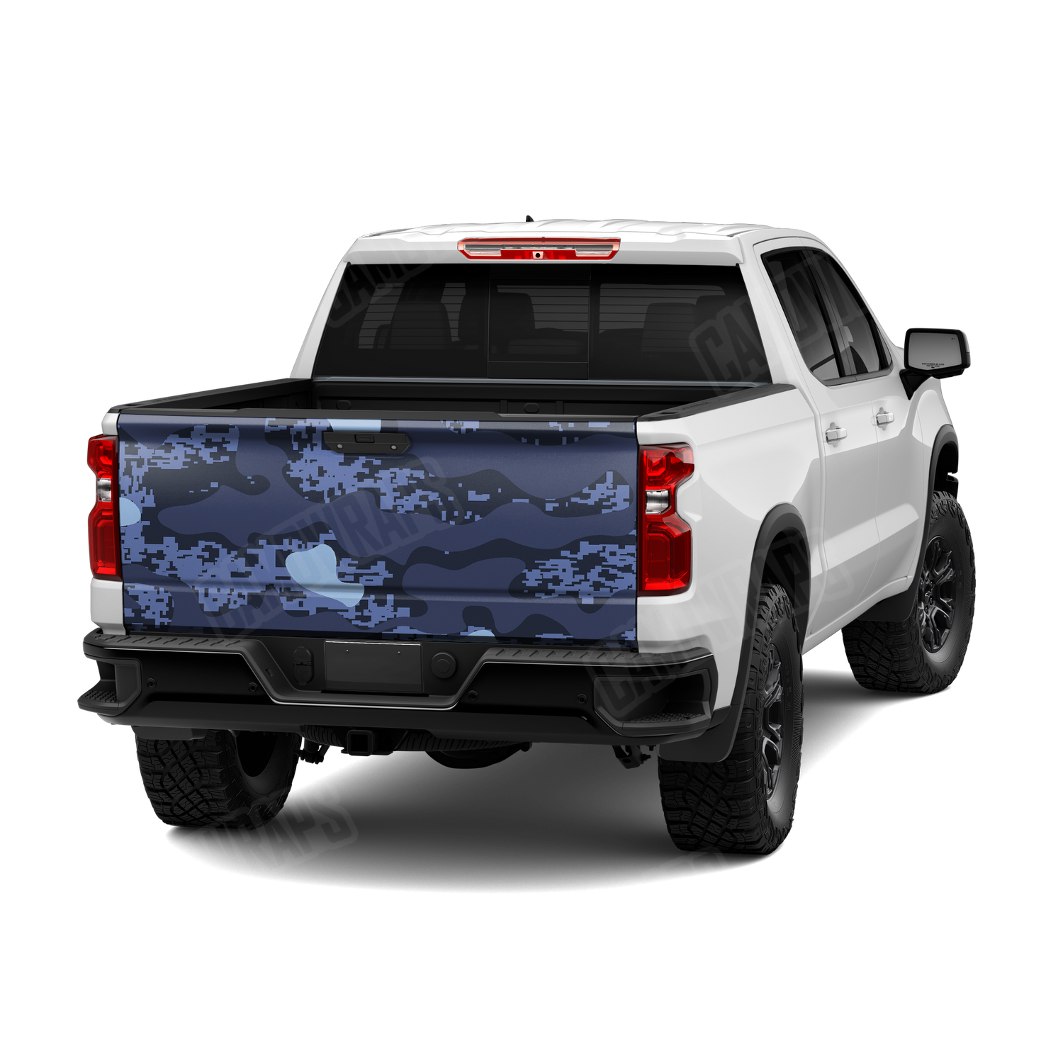 Compound Blue Urban Night Camo Tailgate Vinyl Wrap