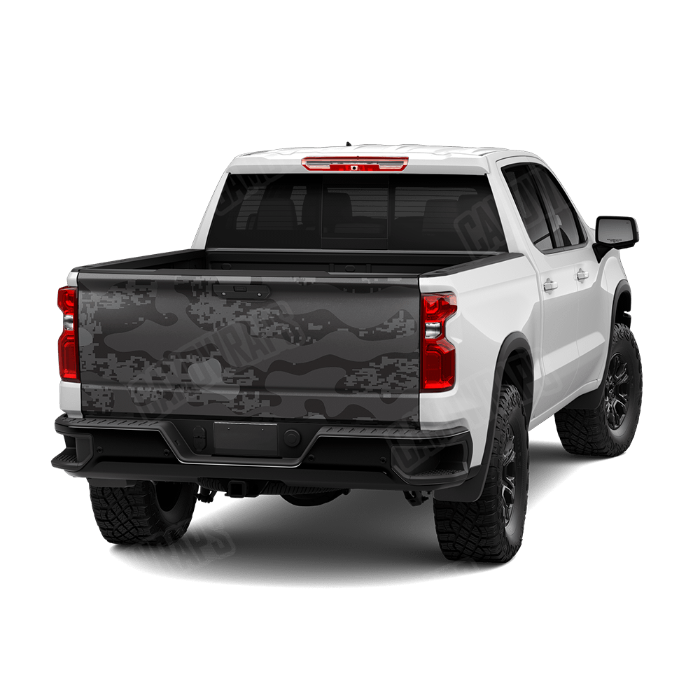 Compound Elite Black Camo Tailgate Vinyl Wrap