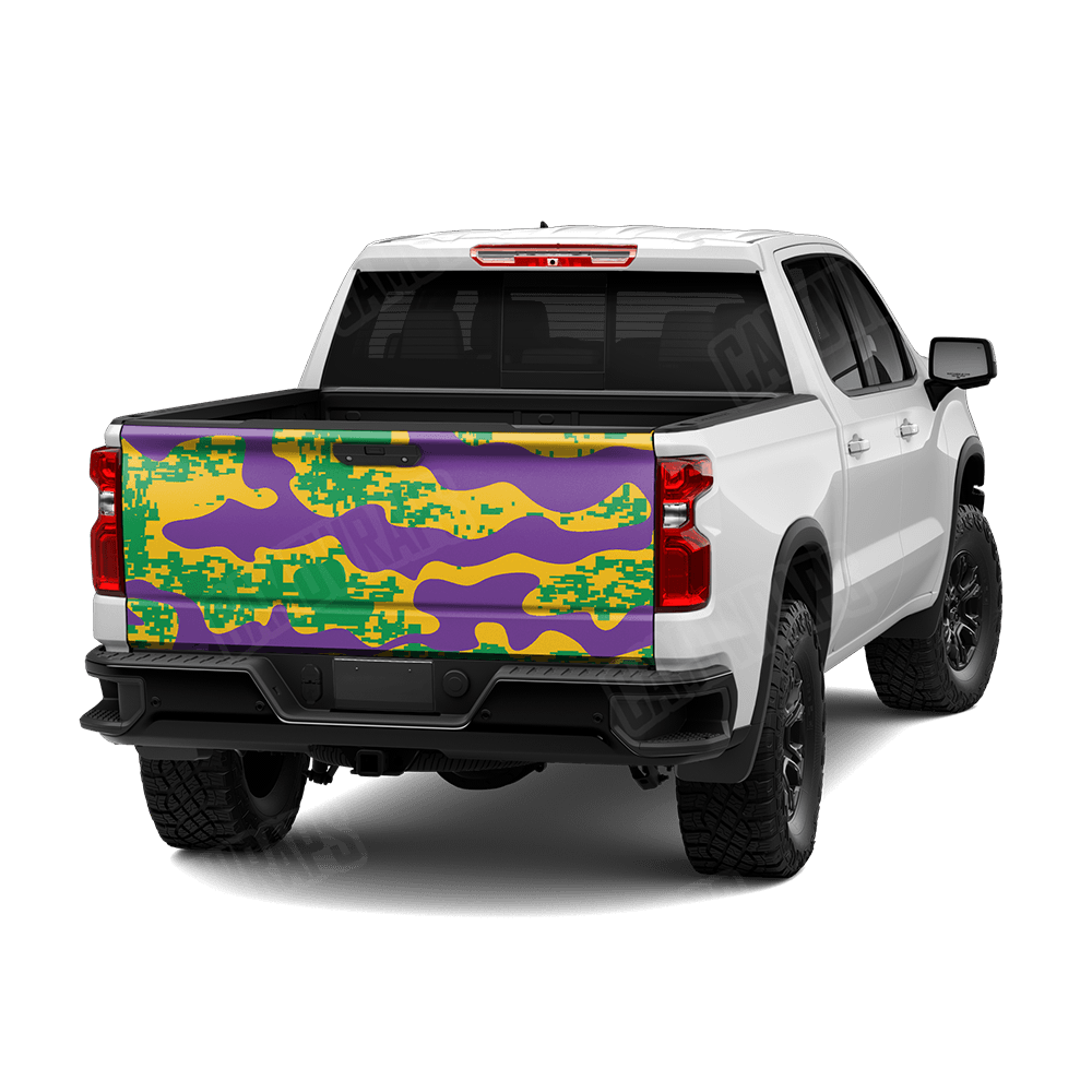 Compound Mardi Gras Camo Tailgate Vinyl Wrap