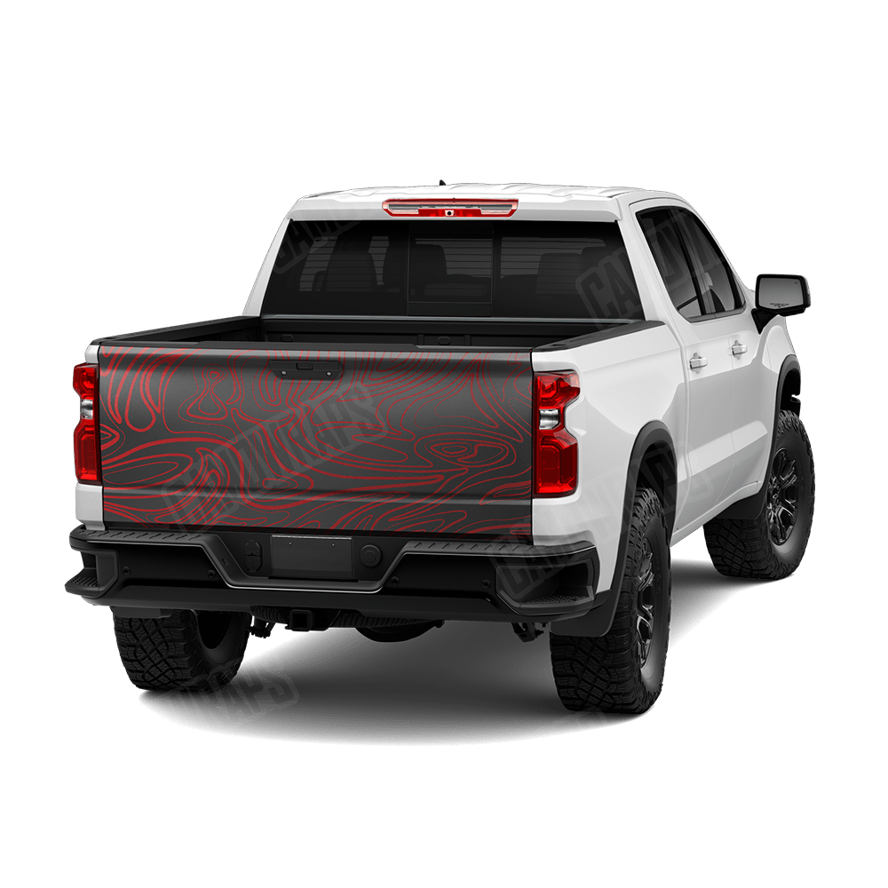 Damascus Red Camo Tailgate Vinyl Wrap