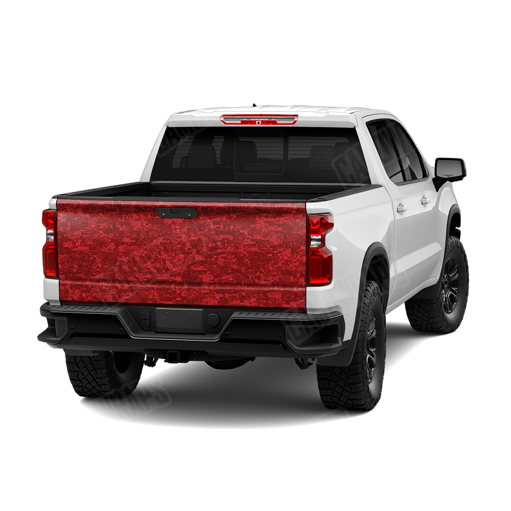 Digital Elite Red Camo Tailgate Vinyl Wrap