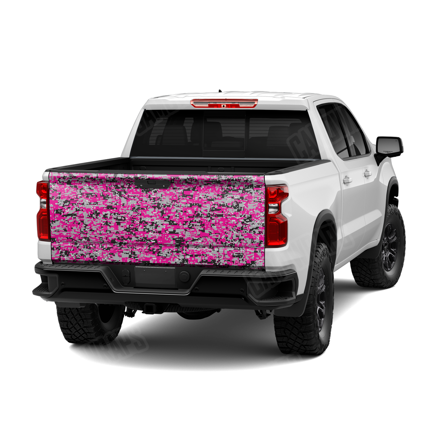 Digital Magenta Tiger Camo Tailgate Vinyl Wrap