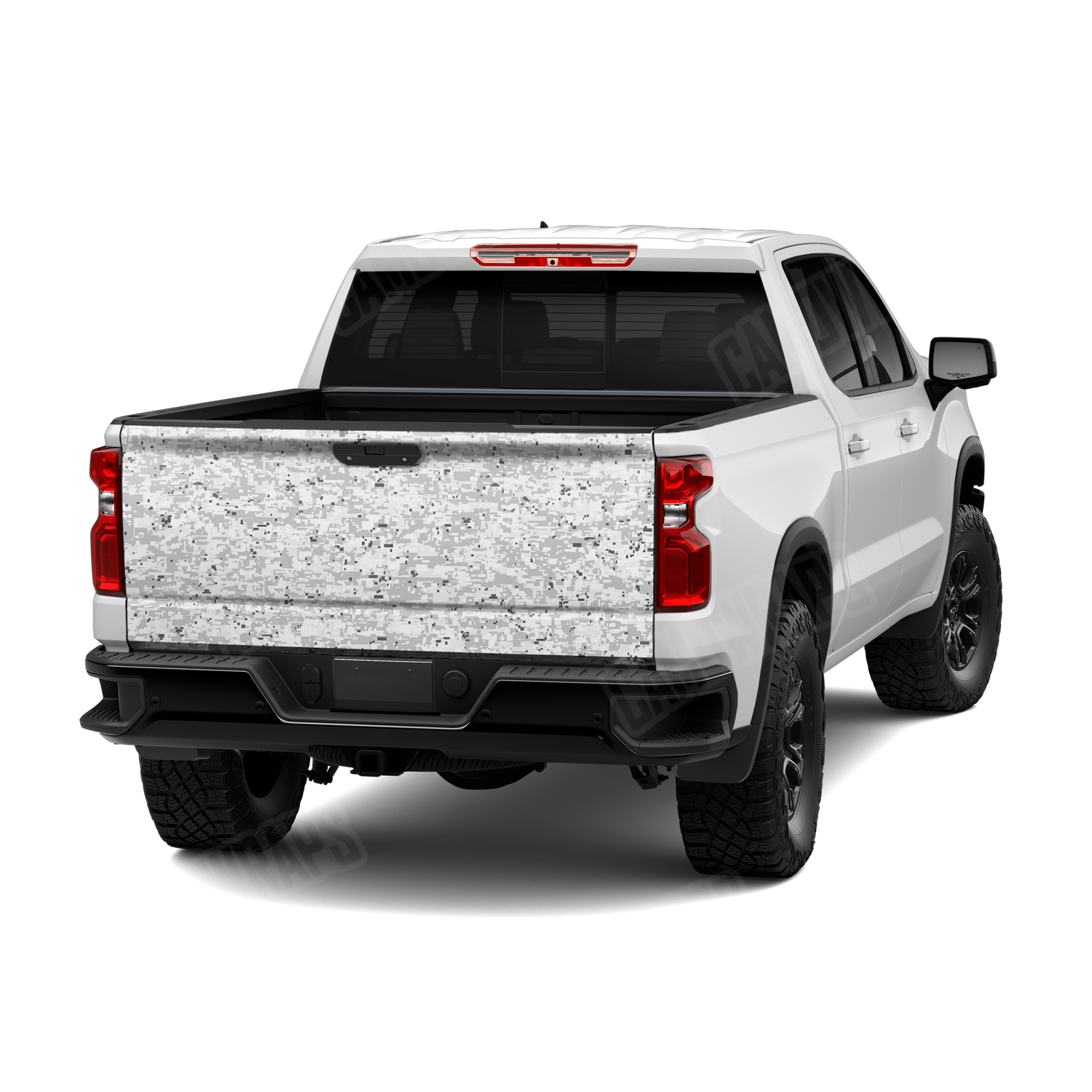 Digital Snow Camo Tailgate Vinyl Wrap