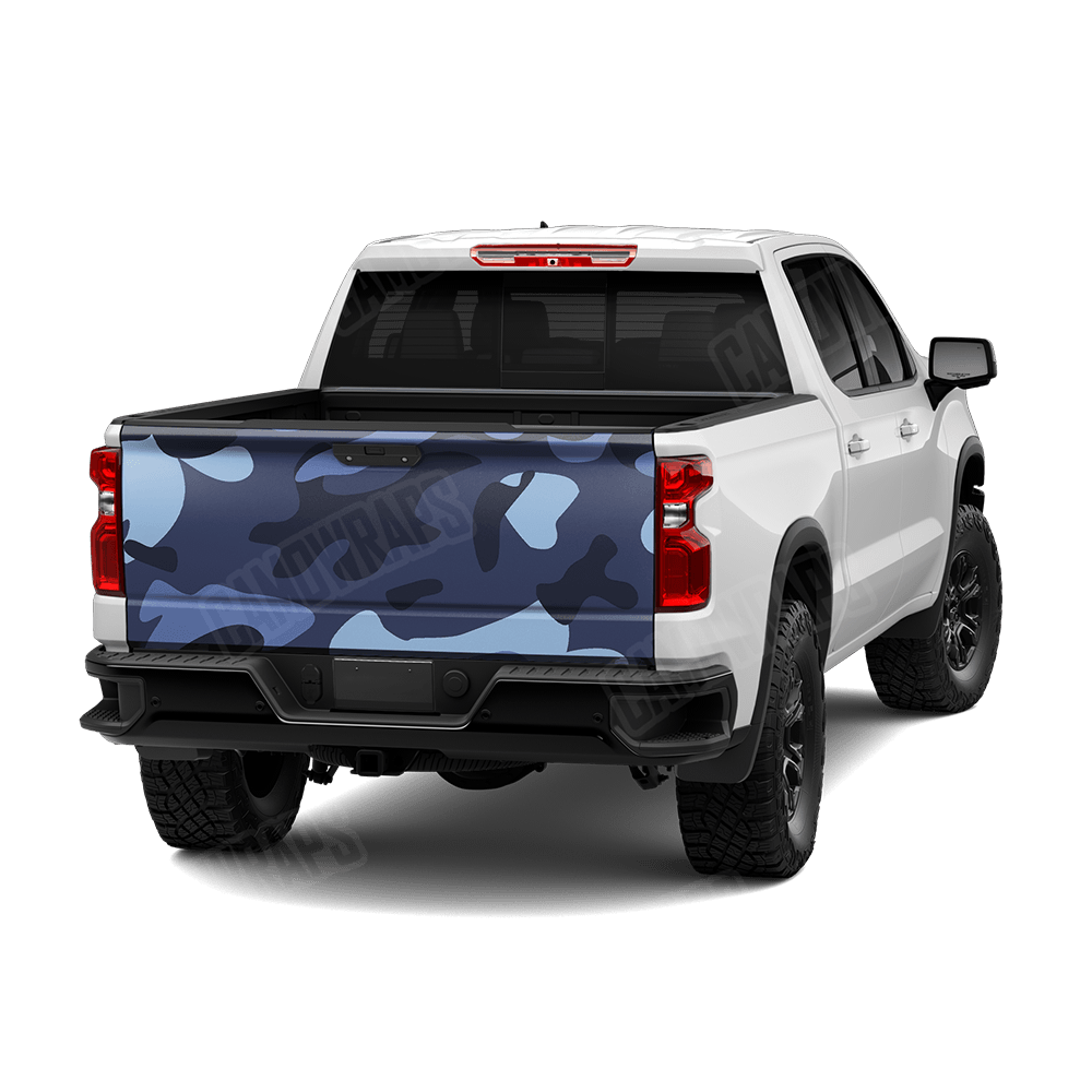 Jumbo Classic Blue Urban Night Camo Tailgate Vinyl Wrap