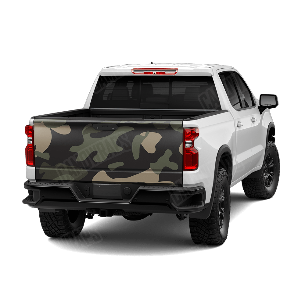 Jumbo Classic Militant Green Camo Tailgate Vinyl Wrap