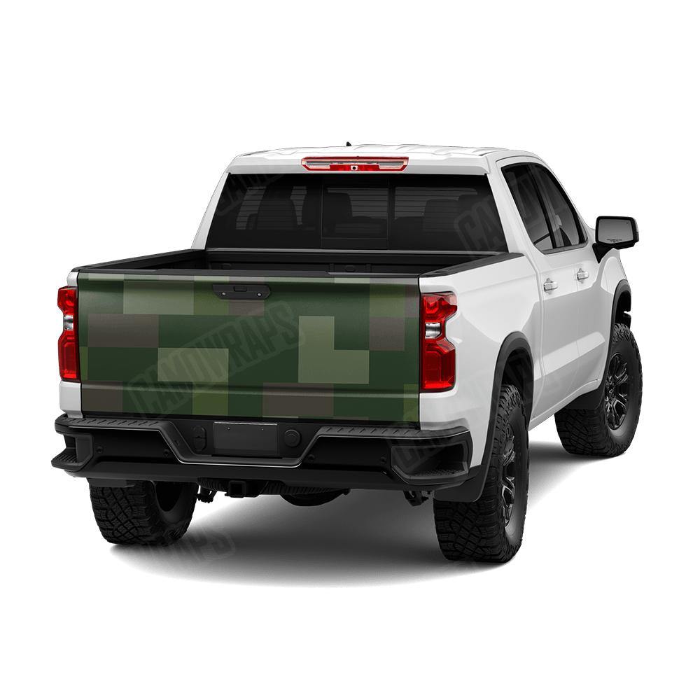 Pixel Army Dark Green Tailgate Wraps