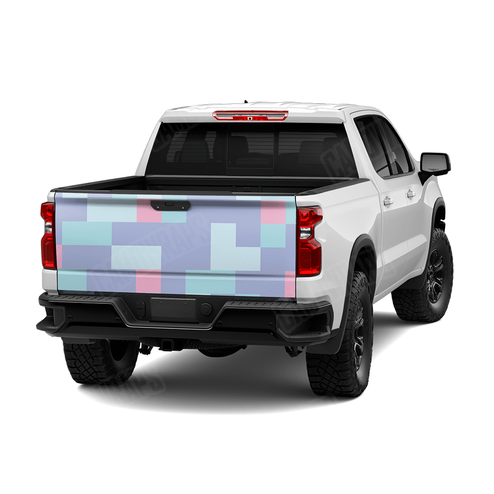 Pixel Cotton Candy Tailgate Wraps
