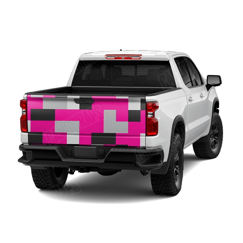 Pixel Magenta Tiger Tailgate Wraps