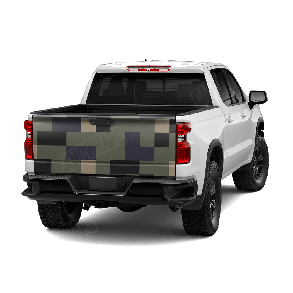 Pixel Militant Blue Tailgate Wraps