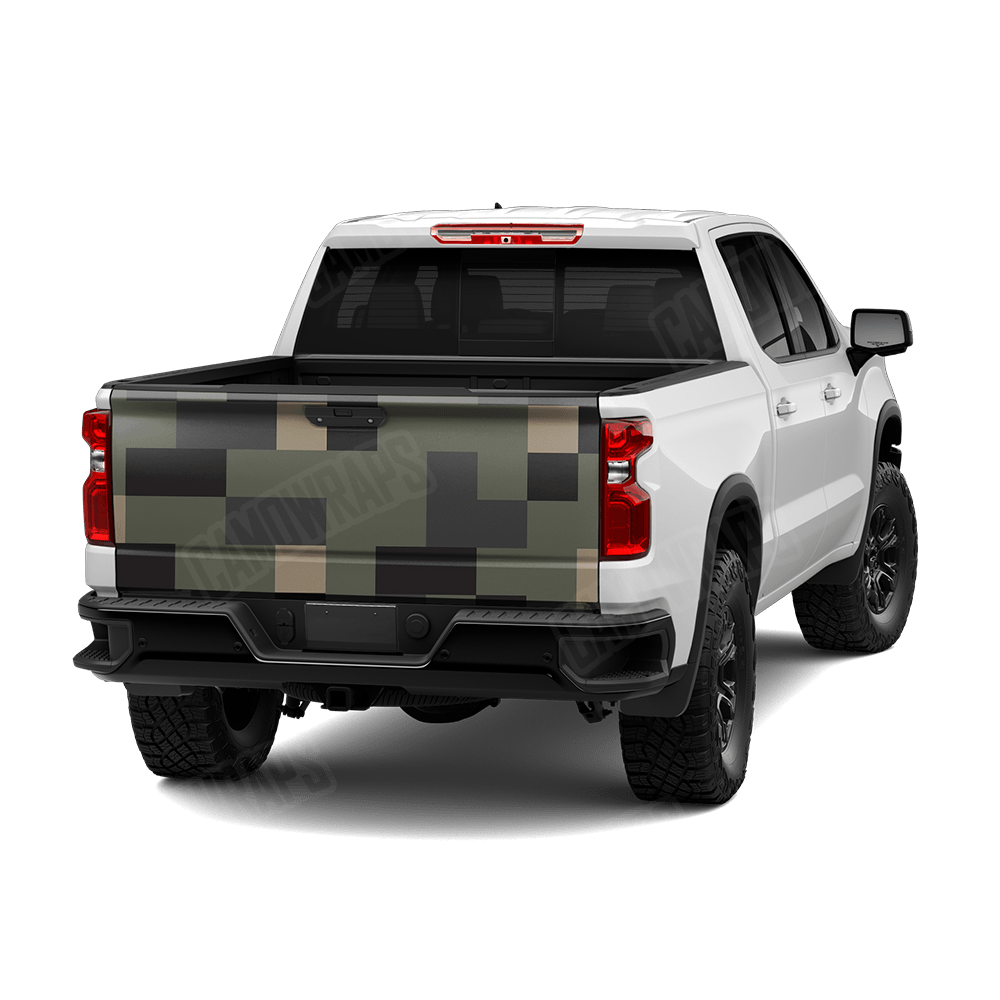 Pixel Militant Charcoal Tailgate Wraps